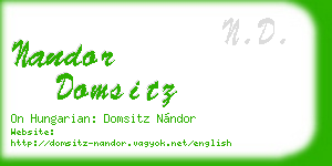 nandor domsitz business card