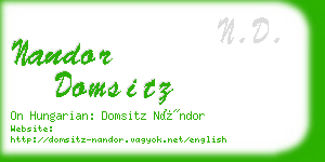 nandor domsitz business card